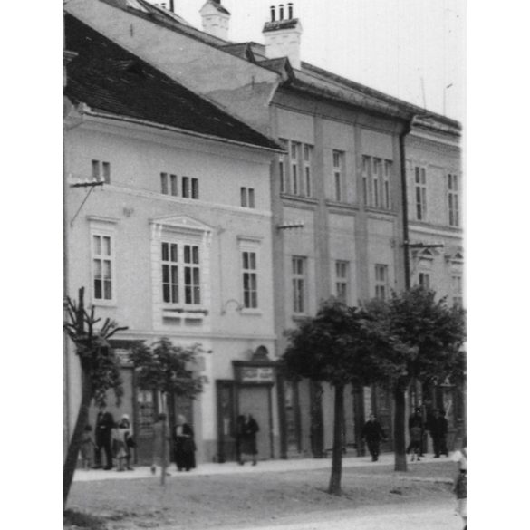 A lőcsei Thurzó-Csáky ház, Lőcse, Felvidék, utcakép, Horthy-korszak, építészet, épület, feliratok,táblák, helytörténet, 1935., 1930-s évek, Eredeti fotó, papírkép. 