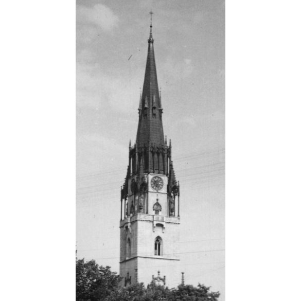 Iglói Szűz Mária Mennybevétele római katolikus templom, Igló, Felvidék, utcakép, Horthy-korszak, templom, egyház, vallás, helytörténet, 1935., 1930-s évek, Eredeti fotó, papírkép.