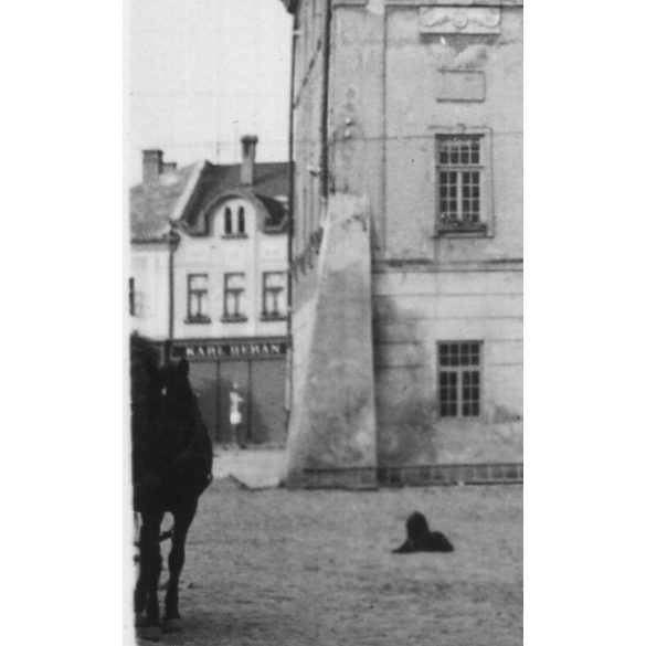 A késmárki városháza, Késmárk, Felvidék, utcakép, Horthy-korszak, építészet, táblák, feliratok, helytörténet, 1935., 1930-s évek, Eredeti fotó, papírkép.   