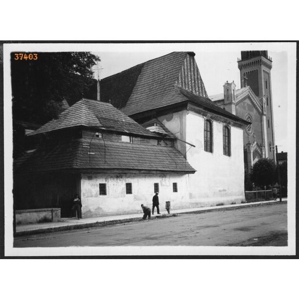 A késmárki Evangélikus templomok, Késmárk, Felvidék, utcakép, Horthy-korszak, templom, egyház, vallás, helytörténet, 1935., 1930-s évek, Eredeti fotó, papírkép. 