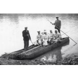 Tutajozás a Dunajecen, Felvidék, Horthy-korszak, folyó, tutaj, emberek, helytörténet, 1935., 1930-s évek, Eredeti fotó, papírkép.  