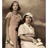 Papp műterem, Budafok, (Budapest), anya lányával, elsőáldozás (?), Horthy-korszak, helytörténet, 1930-as évek, Eredeti fotó, kézzel színezett papírkép.  