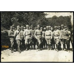   Tábornok, K.u.K. magyar katonatisztek egyenruhában, 1. világháború, monarchia, hadtörténet, 1916. május 15., 1910-es évek, Eredeti fotó, hátulján feliratozott papírkép.  