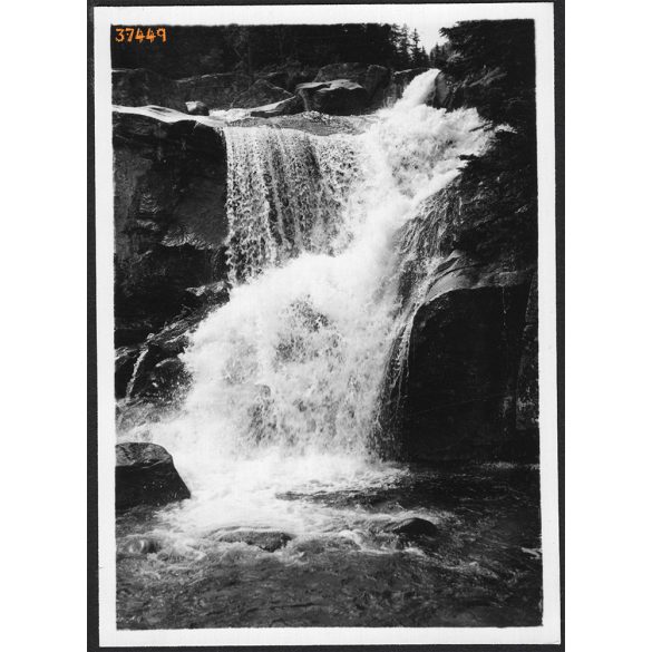 A tarpataki-vízesés alsó szakasza, Tátra, Felvidék, Horthy-korszak, természet, vízesés, helytörténet, 1935., 1930-s évek, Eredeti fotó, papírkép.   