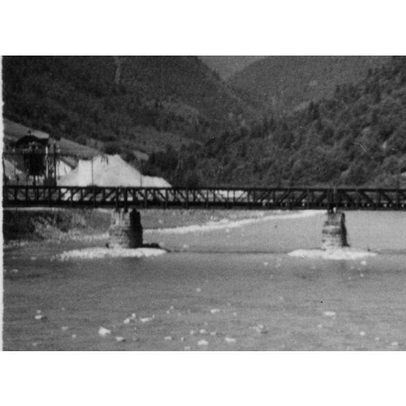 Az Árva és a Vág folyó találkozása, Tátra, Felvidék, utcakép, Horthy-korszak, természet, folyó, híd, helytörténet, 1935., 1930-s évek, Eredeti fotó, papírkép.  