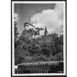 Árva vára, Árvaváralja, Felvidék, utcakép, Horthy-korszak, építészet, vár, helytörténet, 1935., 1930-s évek, Eredeti fotó, papírkép.  