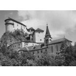 Árva vára, Árvaváralja, Felvidék, utcakép, Horthy-korszak, építészet, vár, helytörténet, 1935., 1930-s évek, Eredeti fotó, papírkép.  