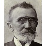 Dajkovits műterem, Versec, Vajdaság, szakállas úr cvikkerrel, monarchia, helytörténet, 1890-es évek, Eredeti  kabinetfotó.   