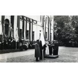 Vitéz Horthy Istvánné zászlót avat a Magyar Királyi Államvasutak Fiúnevelő Intézetének és Árvaházának megnyitó ünnepén. Szatmárnémeti, Erdély, 2. világháború, Horthy-korszak, helytörténet, 1941. szept