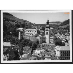   Selmecbánya Óvárának látképe a Klopacskából, Selmecbánya, Felvidék, utcakép, Horthy-korszak, város, építészet, templom, vár, helytörténet, 1935., 1930-s évek, Eredeti fotó, papírkép.  