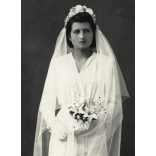 Szentgyörgyváry műterem, Siklós, gyönyörű menyasszony virágcsokorral, Horthy-korszak, helytörténet, Baranya megye, 1920-as évek, Eredeti fotó, jelzett papírkép.