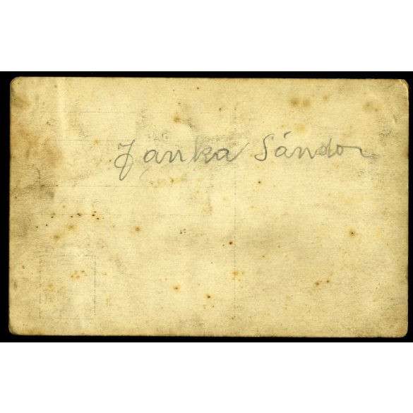 Magyar katona, Janka Sándor egyenruhában, érdemrend, 1. világháború, monarchia, 1910-es évek, Eredeti fotó, hátulján feliratozott papírkép. 