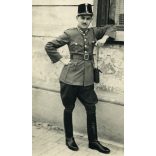 Magyar katona, zászlós egyenruhában, csizmában, 2. világháború, Horthy-korszak, 1940-es évek, Eredeti fotó, papírkép. 