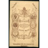 Divald műterem, Eperjes, Felvidék, elegáns előkelő fiatal hölgy szőrmés télikabátban, különös kalapban, monarchia, 1875., 1870-es évek, Eredeti CDV, vizitkártya fotó, alja vágott, felülete sérült, fol