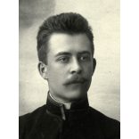 Szombathy műterem, Szabadka, Vajdaság, petróczi Petróczy Miklós katonai (?) egyenruhában, bajusz, 1. világháború, monarchia, 1910., 1910-es évek, Eredeti CDV, hátulján feliratozott, szignózott vizitká