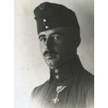 Magyar katona egyenruhában, kitüntetés, 1. világháború, Früstök László, monarchia, 1910-es évek, Eredeti fotó, papírkép.  