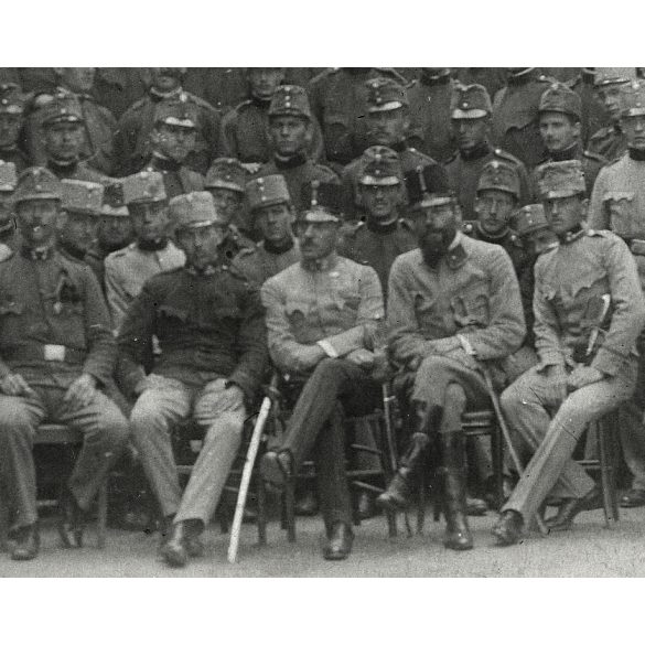 Magyar katonák egyenruhában, Budapest, laktanya, fiú levele Tiszaburára édesapjának Jákó Balázs református lelkésznek, kitüntetés, 1. világháború, monarchia, 1914., 1910-es évek, Eredeti fotó, 