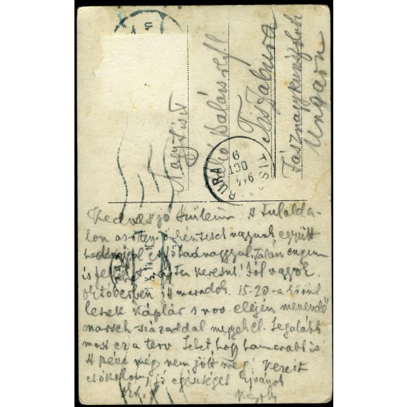 Magyar katonák egyenruhában, Budapest, laktanya, fiú levele Tiszaburára édesapjának Jákó Balázs református lelkésznek, kitüntetés, 1. világháború, monarchia, 1914., 1910-es évek, Eredeti fotó, 