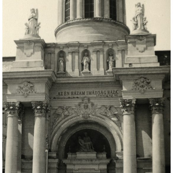 Minorita Templom és Plébánia, Arad, Erdély, egyház, utcakép, Horthy-korszak, helytörténet, 1930-as évek, Eredeti fotó, papírkép, hátulján ragasztásnyomok. 