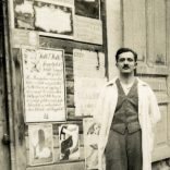 Boltos a szatócsüzlet előtt, Szatmárcseke, Tungsram plakát, feliratok, , Horthy-korszak, helytörténet, Szabolcs-Szatmár-Bereg megye, 1937., 1930-as évek, Eredeti fotó, papírkép.  