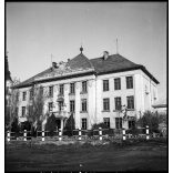 Baksay Sándor Református Reáliskola, Kunszentmiklós, utcarészlet, egyház, oktatás, helytörténet, Bács-Kiskun megye, 1930-as évek,  Eredeti nagyméretű fotó negatív!   