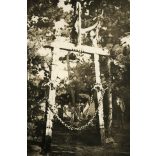 Cserkésztábor, Jamboree, Gödöllő, táborkapu az „Ezermesterek”-nél, Horthy-korszak, helytörténet, Pest megye, 1933., 1930-as évek, Eredeti fotó, papírkép.   méret megközelítőleg (centiméterben): 6 x 8.