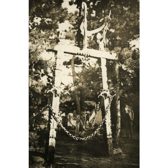 Cserkésztábor, Jamboree, Gödöllő, táborkapu az „Ezermesterek”-nél, Horthy-korszak, helytörténet, Pest megye, 1933., 1930-as évek, Eredeti fotó, papírkép.   méret megközelítőleg (centiméterben): 6 x 8.