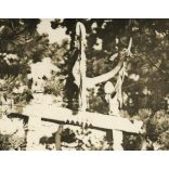 Cserkésztábor, Jamboree, Gödöllő, táborkapu az „Ezermesterek”-nél, Horthy-korszak, helytörténet, Pest megye, 1933., 1930-as évek, Eredeti fotó, papírkép.   méret megközelítőleg (centiméterben): 6 x 8.