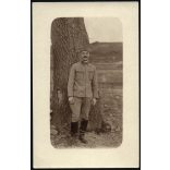 Magyar katona, Szinte László egyenruhában, 1. világháború, monarchia, 1910-es évek, Eredeti fotó, hátulján feliratozott papírkép.  