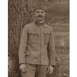 Magyar katona, Szinte László egyenruhában, 1. világháború, monarchia, 1910-es évek, Eredeti fotó, hátulján feliratozott papírkép.  