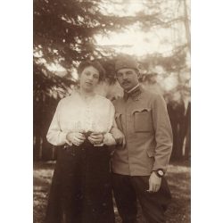   Tábori posta Budapestre, a Mátyás tér 5/b-be címezve, magyar katona, Szinte László egyenruhában, 1. világháború, monarchia, Józsefváros, helytörténet, 1916. február 28., 1910-es évek, Eredeti fotó, há