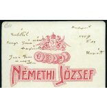 Némethi műterem, Ungvár, Kárpátalja, elegáns házaspár portréja, monarchia, helytörténet, 1907.  1900-as évek, Eredeti, hátulján feliratozott kabinetfotó. 