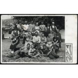 Heller Foto, Rákoshegy (Budapest), baráti társaság egy udvaron, kutya, macska, Horthy-korszak, helytörténet, 1920-as évek, Eredeti fotó, papírkép.