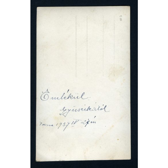 Hideg „Fotó”, Tolna, kisfiú Gyuszika portréja, gyerek, játék, Horthy-korszak,1937, 1930-as évek, Tolna megye, helytörténet. Eredeti fotó, papírkép.  