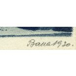 Nagyobb méret, a Vajdahunyad vára télen. Budapest, Horthy-korszak 1930, 1930-as évek, Eredeti fotóról készült művészi nyomat, papírkép „Balla” szignóval.  