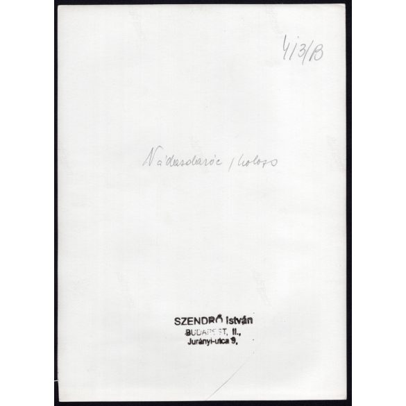 Nagyobb méret, Szendrő István fotóművészeti alkotása, házaspár, Nádasdaróci (Kolozs megye, Erdély) népviseletben, 1930-as évek. Eredeti, pecséttel jelzett fotó, papírkép, Agfa Brovira papíron. 