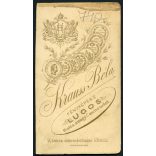 Krauss Béla műterme, Lugos,  Erdély, bajuszos férfi csokornyakkendőben, monarchia, 1890-es évek, Eredeti CDV, vizitkártya fotó, oldala vágott.