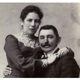 Nagyobb méret, Dunky Fivérek, Kolozsvár, Erdély, elegáns házaspár portréja, bajusz, monarchia, helytörténet, 1890-es évek, Eredeti korai kabinetfotó. 