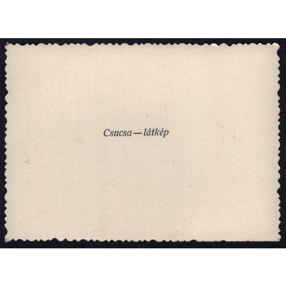 Csucsa, Kolozs megye, Református templom a vasúti sínek mellett, Erdély, közlekedés, látkép, helytörténet, 1940-es évek, eredeti sokszorosított fotó, hátulján feliratozott papírkép.