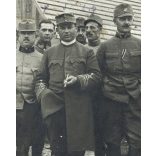 Tábori posta, magyar katonák mulatnak, szabadság előtt, 40. honvéd „fokos” hadosztály, egyenruha, 1. világháború, monarchia, 1917. január 4., 1910-es évek, Eredeti fotó, papírkép, a képen szereplő tis