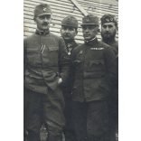 Tábori posta, magyar katonák mulatnak, szabadság előtt, 40. honvéd „fokos” hadosztály, egyenruha, 1. világháború, monarchia, 1917. január 4., 1910-es évek, Eredeti fotó, papírkép, a képen szereplő tis