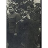 Tábori posta, magyar katonák mulatnak, szabadság előtt, 40. honvéd „fokos” hadosztály, egyenruha, 1. világháború, monarchia, 1917. január 4., 1910-es évek, Eredeti fotó, papírkép, a képen szereplő tis