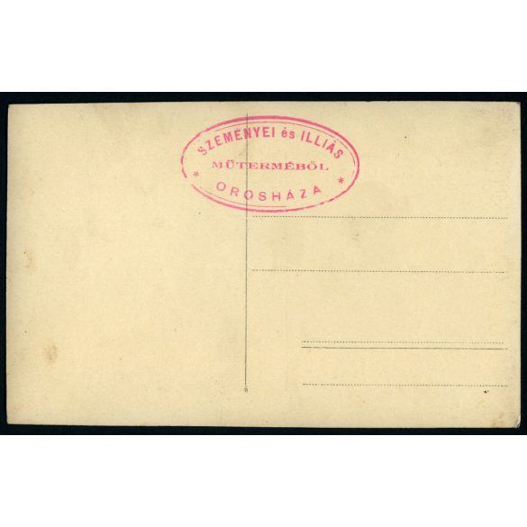 Szemenyei és Illiás műterem, Orosháza, esküvői kép, menyasszony, vőlegény, Horthy-korszak, helytörténet, Békés megye, 1930-as évek, Eredeti fotó, pecséttel jelzett papírkép. 