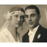 Liener műterem, Debrecen, esküvői kép, menyasszony, vőlegény, Horthy-korszak, helytörténet, 1920-as évek, Eredeti fotó, papírkép.  