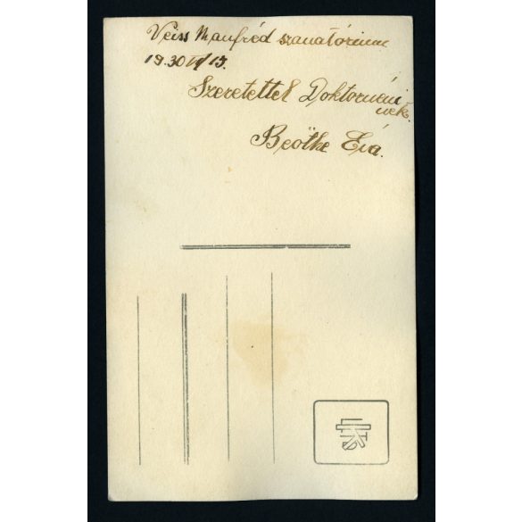 Beöthe Éva a Weiss Manfréd Szanatórium kertjében, Budakeszi, Horthy-korszak, Pest megye, helytörténet, 1930, 1930-as évek, Eredeti fotó, papírkép.   