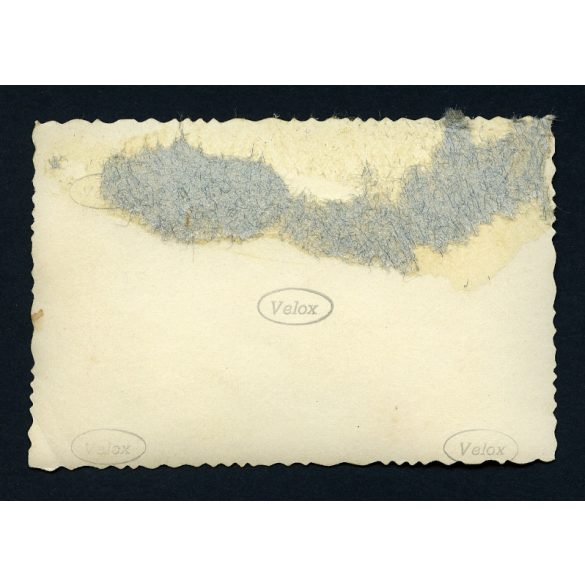 Magyar katona (határőr?) egyenruhában kisfiával, kerékpár, bicikli, jármű, közlekedés, Horthy-korszak, 1930-as évek, Eredeti fotó, papírkép.   