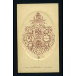 Letzter műterem, Szeged, szakállas férfi csokornyakkendőben, monarchia, 1873, 1870-es évek, Eredeti CDV, dombornyomott vizitkártya fotó.   