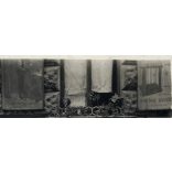 Dencs János mérlegkészítő lakatos műhelye, Budapest, VII. Sajó utca 1., üzlet, kirakat, hirdetés, Erzsébetváros, helytörténet, Horthy-korszak, 1920-as évek, Eredeti fotó,  hátulján feliratozott papírk