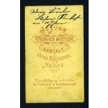 JG. Funk műterme,  Nagybecskerek, Vajdaság, elegáns férfi portréja, nyakkendő, monarchia, 1880-as évek, Eredeti hátulján feliratozott CDV, vizitkártya fotó.  
