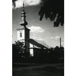   A református templom, Vezseny, Jász-Nagykun-Szolnok megye, Horthy-korszak, falu, helytörténet, 1930-as évek, Eredeti fotó,  papírkép.  